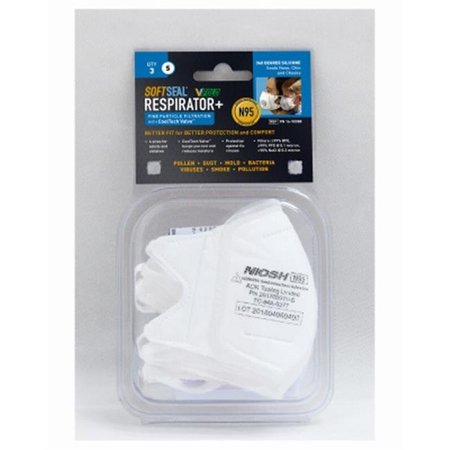 DDME DDME 240768 N95 Softseal Valved Mask - Small; Pack of 3 240768